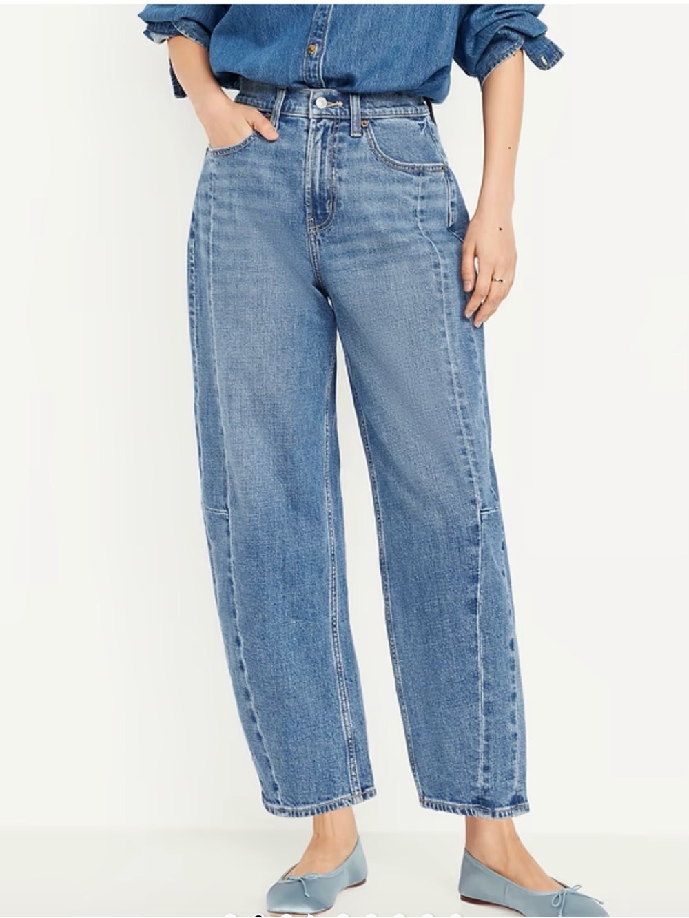 Old Navy High-Waisted Baggy Barrel Ankle Jeans